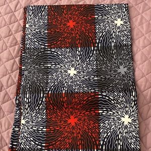 6yrds African Print Fabric Ankara Red BLK Wht mystery